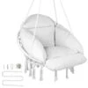 Hanging Hammock Swing Chair, Macrame Hanging Chair With Cushion And Mounting Hardware, Cotton Rope Swing Chair -Patio Furniture Shop vevor camping hammocks xgsdysyqyxkzdyxp2v0 64 1000