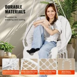 Hanging Hammock Swing Chair 330 Lbs. Capacity, Hammock Bed Macrame Hanging Chair With Cushion And Mounting Hardware 12 Hanging Hammock Swing Chair 330 Lbs. Capacity, Hammock Bed Macrame Hanging Chair With Cushion And Mounting Hardware -Patio Furniture Shop vevor camping hammocks xgsdysyqyxkzhtr7jv0 4f 1000