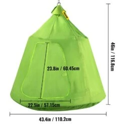 Hanging Tree Tent Max. 440 Lb. Capacity Tree Tent Swing With LED Rainbow Lights Ceiling Hammock Tent, Green -Patio Furniture Shop vevor camping hammocks zpetqqgreen000001v0 76 1000
