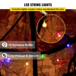 Hanging Tree Tent Max. 440 Lb. Capacity Tree Tent Swing With LED Rainbow Lights Ceiling Hammock Tent, Camouflage -Patio Furniture Shop vevor camping hammocks zpetqqmc000000001v0 1f 1000