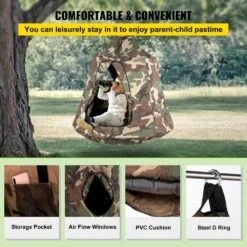 Hanging Tree Tent Max. 440 Lb. Capacity Tree Tent Swing With LED Rainbow Lights Ceiling Hammock Tent, Camouflage -Patio Furniture Shop vevor camping hammocks zpetqqmc000000001v0 44 1000