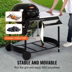 Performer Charcoal Grill 22 In . Premium Kettle Grill With Side Table BBQ Portable Grill -Patio Furniture Shop vevor cart grills dxz28434148406vjav0 fa 1000