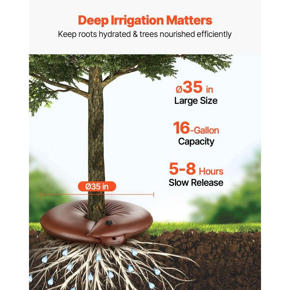 16 Gal. PVC, Tree Watering Bags, For Slow Release Drip Irrigation, 6-9 Hours, 4-Packs, Water Saving, For New Trees 4 16 Gal. PVC, Tree Watering Bags, For Slow Release Drip Irrigation, 6-9 Hours, 4-Packs, Water Saving, For New Trees - Image 2