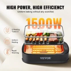 Smokeless Electric Grills 110 Sq. In. Electric BBQ Grill With Non-Stick Surface Dishwasher-Safe Indoor Grill,Black -Patio Furniture Shop vevor electric grills snwydkjsnw110mvidv1 4f 1000