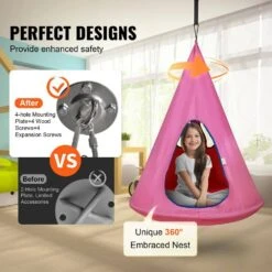 Kids Nest Large Swing Chair Hanging Hammock Chair With Adjustable Rope Hammock Swing Bed For Kids Indoor Outdoor Use -Patio Furniture Shop vevor fabric hammocks dczpfsbfb0009pooiv0 4f 1000