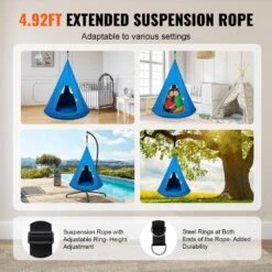 Kids Nest Swing Chair Hanging Hammock Chair With Adjustable Rope Hammock Swing Bed Chair For Kids Indoor And Outdoor Use -Patio Furniture Shop vevor fabric hammocks dczplsbfb0008tnq2v0 44 1000