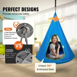 Kids Nest Swing Chair Hanging Hammock Chair With Adjustable Rope Hammock Swing Bed Chair For Kids Indoor And Outdoor Use -Patio Furniture Shop vevor fabric hammocks dczplsbfb0008tnq2v0 4f 1000