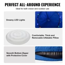 Hanging Tree Tent 330 LBS Capacity Large Hanging Bed Swing Indoor Outdoor Hammock Sensory Swing Chair W/LED Lights -Patio Furniture Shop vevor fabric hammocks dczplsqfb0007c34av9 fa 1000