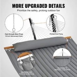 2-Person Hammock With Stand Included Heavy Duty 480lb Capacity Double Hammock With 12 FT Steel Stand -Patio Furniture Shop vevor fabric hammocks hfdchscstxyzg0k4nv0 fa 1000