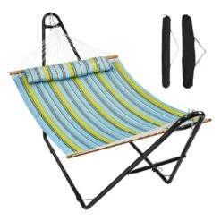 2-Person Hammock With Stand Included Heavy Duty 480 Lbs. Capacity Double Hammock