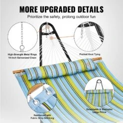 2-Person Hammock With Stand Included Heavy Duty 480 Lbs. Capacity Double Hammock -Patio Furniture Shop vevor fabric hammocks hfdclsxtwaxy48472v0 fa 1000