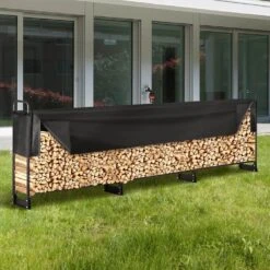 12.7 Ft. Outdoor Firewood Rack With Cover 152 In. X 14.2 In. X 46.1 In. Heavy Duty Firewood Holder Waterproof Cover 17 12.7 Ft. Outdoor Firewood Rack With Cover 152 In. X 14.2 In. X 46.1 In. Heavy Duty Firewood Holder Waterproof Cover -Patio Furniture Shop vevor firewood racks dcjpsygnjb152fgmbv0 31 1000