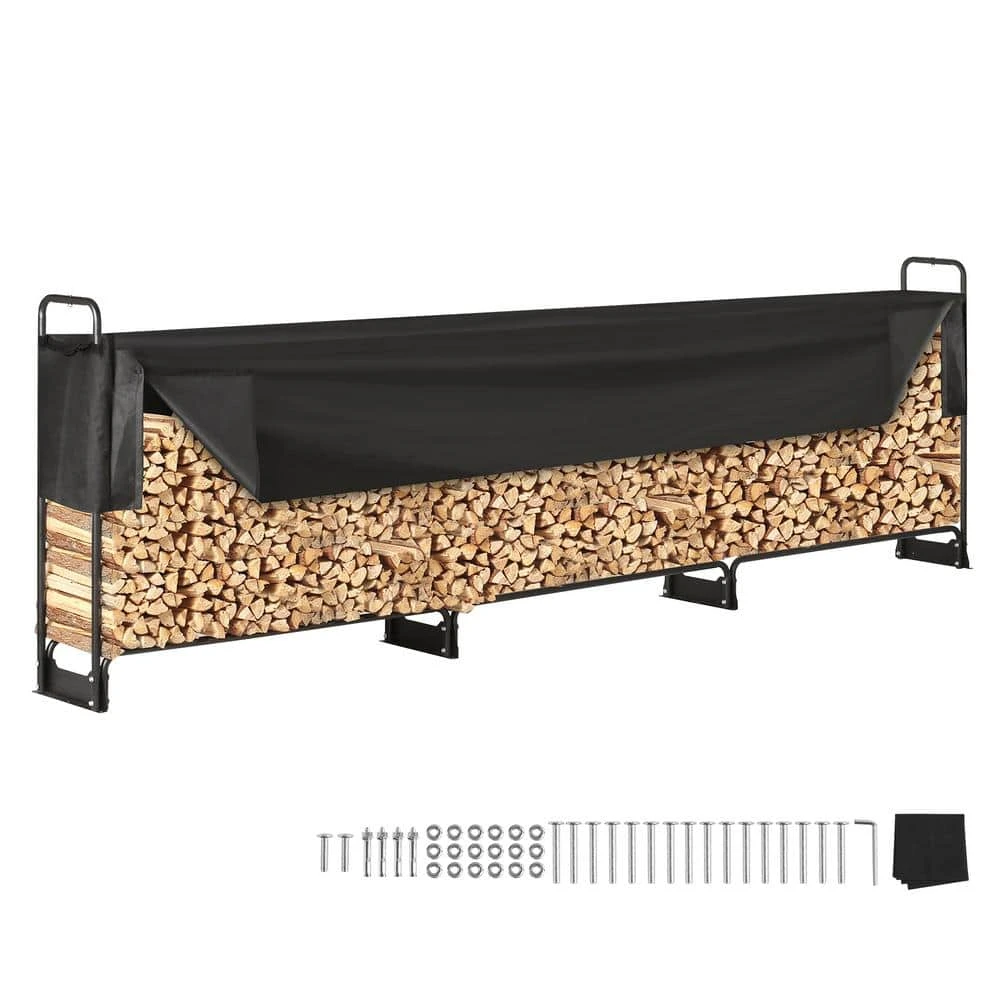 12.7 Ft. Outdoor Firewood Rack With Cover 152 In. X 14.2 In. X 46.1 In. Heavy Duty Firewood Holder Waterproof Cover 3 12.7 Ft. Outdoor Firewood Rack With Cover 152 In. X 14.2 In. X 46.1 In. Heavy Duty Firewood Holder Waterproof Cover