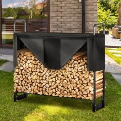 4.3 Ft. Outdoor Firewood Rack With Cover 52 In. X 14.2 In. X 46.1 In. Heavy-Duty Firewood Holder Waterproof Cover -Patio Furniture Shop vevor firewood racks dcjpsygnjb52xg4qjv0 31 1000