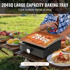 Portable Flat Top Griddle 16.9 In. Heavy-Duty Gas Griddle 1-Burner Countertop Propane Grill With Non-Stick Cooking Plate -Patio Furniture Shop vevor flat top grills zmxrqbl16yc2oykadv0 44 1000