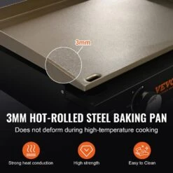 Flat Top Griddle 22.4 In. Heavy-Duty Gas Griddle 2-Burner Countertop Gas Grill With Non-Stick Cooking Plate -Patio Furniture Shop vevor flat top grills zmxrqbl22yc3lh5ndv0 4f 1000