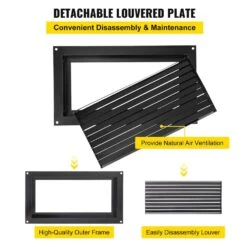 Crawl Space Flood Vent, 12 In. Height X 20 In. Black Width Foundation Flood Vent, To Reduce Foundation Damage -Patio Furniture Shop vevor flood barriers clh12x20absuvmwewv0 250305 fa 1000