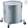 Fryer Grease Bucket 8 Gal Oil Disposal Caddy With Caster Base Carbon Steel Oil Transport Container, Gray