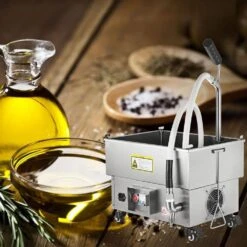 Fryer Filter Machine 5.8 Gal. Thermostatic Control Stainless Steel Deep Fryer Oil Filter For Restaurants, Silver -Patio Furniture Shop vevor fryer accessories lf5 jydjzyglq0001v1 31 1000