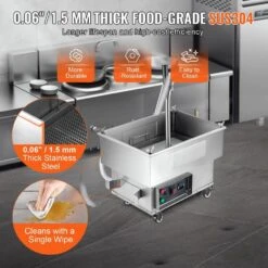 Fryer Filter Machine 5.8 Gal. Thermostatic Control Stainless Steel Deep Fryer Oil Filter For Restaurants, Silver -Patio Furniture Shop vevor fryer accessories lf5 jydjzyglq0001v1 44 1000
