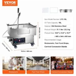 Fryer Filter Machine 5.8 Gal. Thermostatic Control Stainless Steel Deep Fryer Oil Filter For Restaurants, Silver -Patio Furniture Shop vevor fryer accessories lf5 jydjzyglq0001v1 76 1000