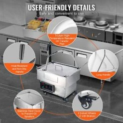 Fryer Filter Machine 5.8 Gal. Thermostatic Control Stainless Steel Deep Fryer Oil Filter For Restaurants, Silver -Patio Furniture Shop vevor fryer accessories lf5 jydjzyglq0001v1 fa 1000