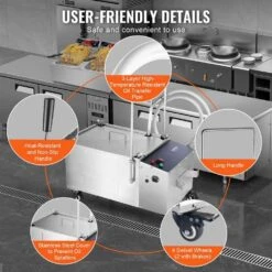 300 Watt Mobile Fryer Filter 80 Lbs. Capacity Oil Filtration System 10.6 Gal. Fryer Filter Frying Oil Filtering System -Patio Furniture Shop vevor fryer accessories lf5 jyf1jzyglqjg1v1 fa 1000
