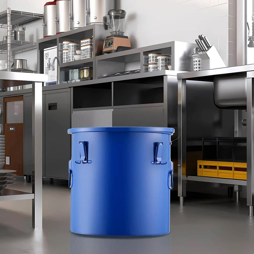 Fryer Grease Bucket 8 Gal Oil Disposal Caddy Carbon Steel Fryer Oil Bucket Oil Transport Container, Blue 10 Fryer Grease Bucket 8 Gal Oil Disposal Caddy Carbon Steel Fryer Oil Bucket Oil Transport Container, Blue - Image 8