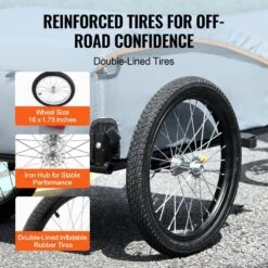 Bike Cargo Trailer 100 Lbs. 3.27 Cu. Ft. Metal Garden Cart W/Hitch, Waterproof Cover For 22-28 In. Bike Wheel -Patio Furniture Shop vevor garden carts cgkhzhjg100bmfbkov0 1f 1000