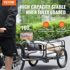 Bike Cargo Trailer 160 Lbs. Carbon Steel 3.89 Cu. Ft. Metal Garden Cart With 16 In. Wheels For 22-28 In. Bike Wheel -Patio Furniture Shop vevor garden carts cgkhzhjg200b5hwmpv0 c3 1000