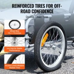 Bike Cargo Trailer 100 Lbs. 3.06 Cu. Ft. Metal Garden Cart With 16 In. Wheels Fits 22 In. - 28 In. Bike Wheels -Patio Furniture Shop vevor garden carts cgkhzlhj100bhmdbav0 1f 1000