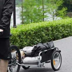 Bike Cargo Trailer 100 Lbs. 3.06 Cu. Ft. Metal Garden Cart With 16 In. Wheels Fits 22 In. - 28 In. Bike Wheels -Patio Furniture Shop vevor garden carts cgkhzlhj100bhmdbav0 31 1000