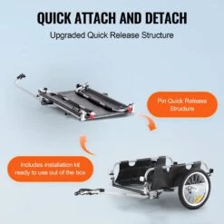 Bike Cargo Trailer 100 Lbs. 3.06 Cu. Ft. Metal Garden Cart With 16 In. Wheels Fits 22 In. - 28 In. Bike Wheels -Patio Furniture Shop vevor garden carts cgkhzlhj100bhmdbav0 44 1000