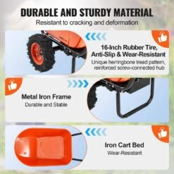 7 Cu. Ft. Load & 573 Lbs. Capacity Plastic Electric Wheelbarrow Cart 500 W Powered Utility Wagon Dump Cart Garden Cart 13 7 Cu. Ft. Load & 573 Lbs. Capacity Plastic Electric Wheelbarrow Cart 500 W Powered Utility Wagon Dump Cart Garden Cart -Patio Furniture Shop vevor garden carts ddl2lhytc2jljvuc6v1 1f 1000