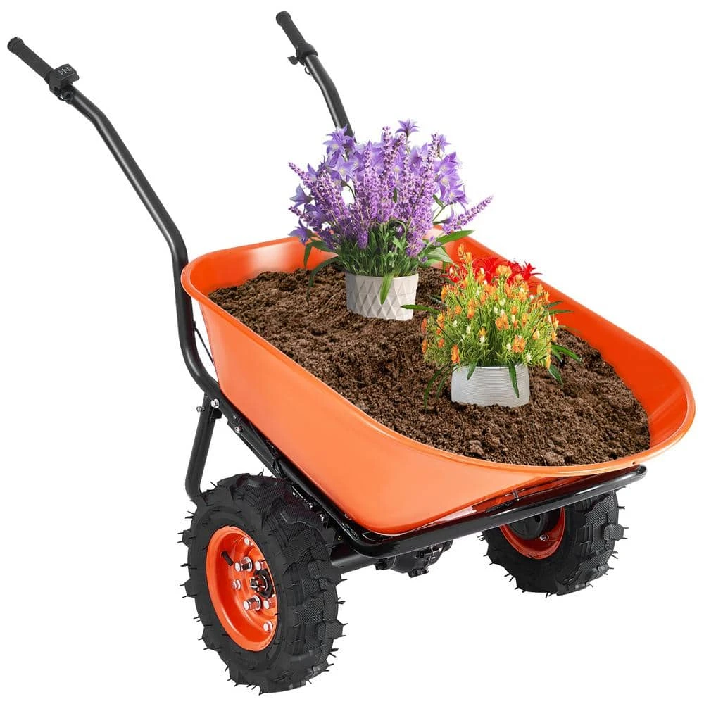 7 Cu. Ft. Load & 573 Lbs. Capacity Plastic Electric Wheelbarrow Cart 500 W Powered Utility Wagon Dump Cart Garden Cart 3 7 Cu. Ft. Load & 573 Lbs. Capacity Plastic Electric Wheelbarrow Cart 500 W Powered Utility Wagon Dump Cart Garden Cart