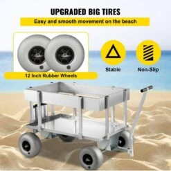 23.87 Cu. Ft. Metal Garden Cart 51.2 In. X 25.6 In. X 31.5 In. Beach Fishing Cart For Sand -Patio Furniture Shop vevor garden carts dytcwkqlbddwcet1tv0 1f 1000