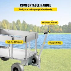 23.87 Cu. Ft. Metal Garden Cart 51.2 In. X 25.6 In. X 31.5 In. Beach Fishing Cart For Sand -Patio Furniture Shop vevor garden carts dytcwkqlbddwcet1tv0 44 1000