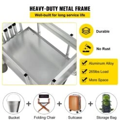 23.87 Cu. Ft. Metal Garden Cart 51.2 In. X 25.6 In. X 31.5 In. Beach Fishing Cart For Sand -Patio Furniture Shop vevor garden carts dytcwkqlbddwcet1tv0 4f 1000