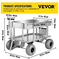 23.87 Cu. Ft. Metal Garden Cart 51.2 In. X 25.6 In. X 31.5 In. Beach Fishing Cart For Sand -Patio Furniture Shop vevor garden carts dytcwkqlbddwcet1tv0 76 1000