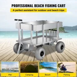 23.87 Cu. Ft. Metal Garden Cart 51.2 In. X 25.6 In. X 31.5 In. Beach Fishing Cart For Sand -Patio Furniture Shop vevor garden carts dytcwkqlbddwcet1tv0 c3 1000