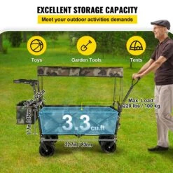 3 Cu.ft. Collapsible Folding Outdoor Utility Wagon Steel Collapsible Garden Cart With Removable Canopy, Camouflage -Patio Furniture Shop vevor garden carts dzdptc mcshsku001v0 4f 1000