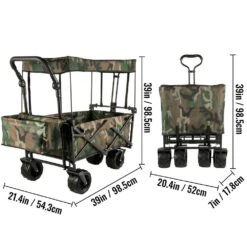 3 Cu.ft. Collapsible Folding Outdoor Utility Wagon Steel Collapsible Garden Cart With Removable Canopy, Camouflage -Patio Furniture Shop vevor garden carts dzdptc mcshsku001v0 76 1000