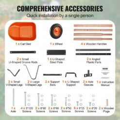 Wheelbarrow Cart, 6 Cu. Ft. Load And 330 Lbs. Capacity, 1-Wheel Garden Dump Cartwheel Barrow With Handle 16 In. Plastic -Patio Furniture Shop vevor garden carts fdl2lhytc1jl101icv0 44 1000