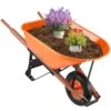 Wheelbarrow Cart, 6 Cu. Ft. Load And 330 Lbs. Capacity, 1-Wheel Garden Dump Cartwheel Barrow With Handle 16 In. Plastic -Patio Furniture Shop vevor garden carts fdl2lhytc1jl101icv0 64 1000