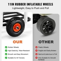 2.0 Cu. Ft. Beach Fishing Cart 200 Lbs. Heavy-Duty Steel Fish And Marine Cart Garden Cart With 2 X 11 In. Rubber Tires -Patio Furniture Shop vevor garden carts llkyjc11yc0080xfqv0 4f 1000