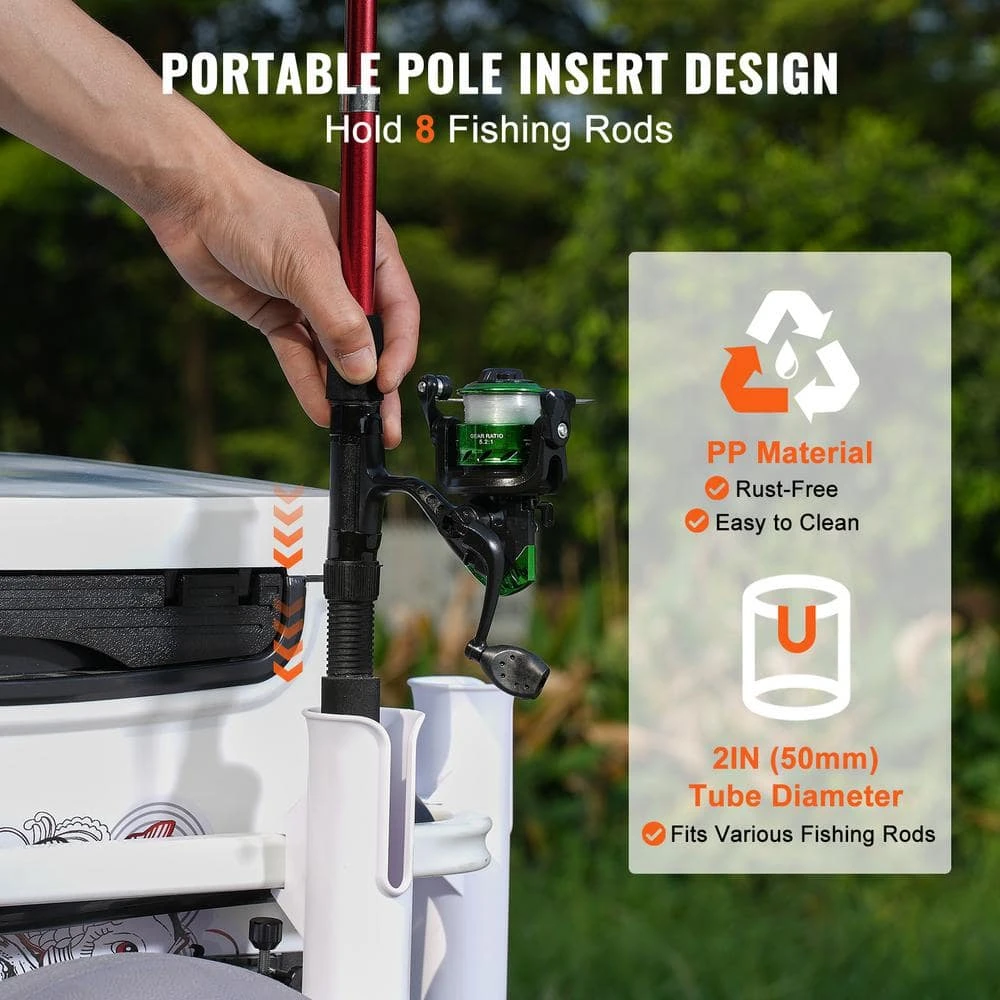 2.0 Cu.ft. Beach Fishing Cart 300 Lbs. Heavy-Duty Steel Fish And Marine Cart Garden Cart With 2 X 13 In. PU Balloon Tire 8 2.0 Cu.ft. Beach Fishing Cart 300 Lbs. Heavy-Duty Steel Fish And Marine Cart Garden Cart With 2 X 13 In. PU Balloon Tire - Image 6