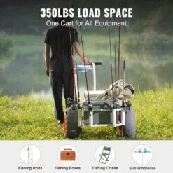 3.5 Cu.ft. Beach Fishing Cart 350 Lbs. Heavy-Duty Steel Fish And Marine Cart Garden Cart With 2 X 16 In. PU Balloon Tire -Patio Furniture Shop vevor garden carts llkyjc15yc00nz89ov0 1f 1000
