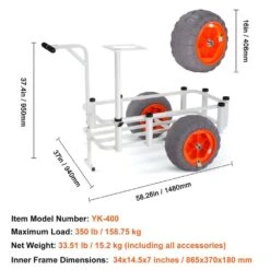 3.5 Cu.ft. Beach Fishing Cart 350 Lbs. Heavy-Duty Steel Fish And Marine Cart Garden Cart With 2 X 16 In. PU Balloon Tire -Patio Furniture Shop vevor garden carts llkyjc15yc00nz89ov0 76 1000