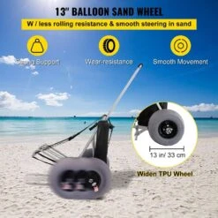 Beach Carts 29.5 In. To 49.2 In. Height Folding Sand Cart 165 Lbs. Loading With 13 In. TPU Balloon Wheel For Picnic Fish 13 Beach Carts 29.5 In. To 49.2 In. Height Folding Sand Cart 165 Lbs. Loading With 13 In. TPU Balloon Wheel For Picnic Fish -Patio Furniture Shop vevor garden carts phtstcycbdz12ujutv0 1f 1000
