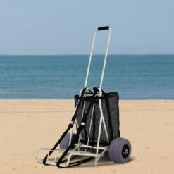 Beach Carts For The Sand PVC Wheels Blade 14 In. X 14.7 In. Cargo Deck 165 Lbs. Loading Folding Sand Cart Garden Cart -Patio Furniture Shop vevor garden carts phtstcycjztp97fc2v0 31 1000